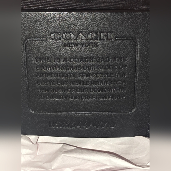 COACH Houston Flight Bag In Signature Canvas for Men & Women 4010 Black logo - Picture 4 of 6